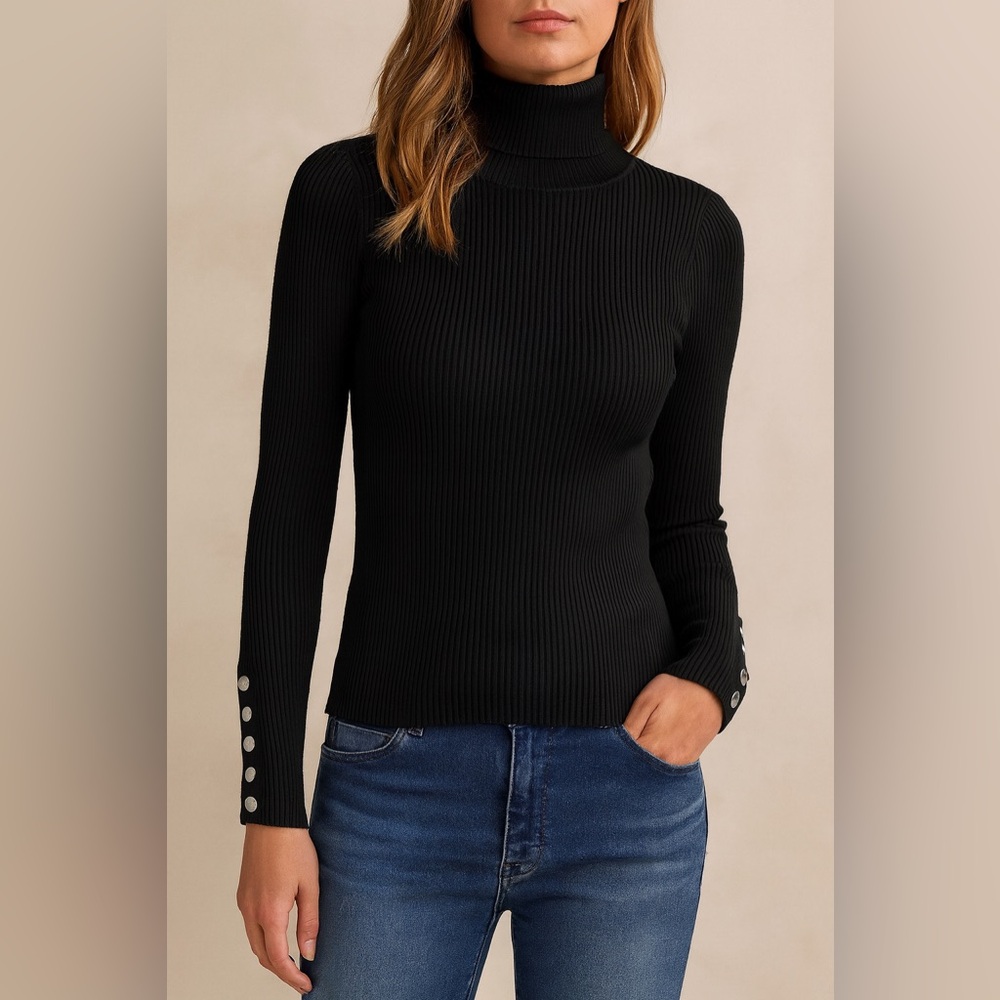 Black ribbed turtleneck